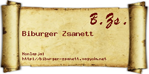 Biburger Zsanett névjegykártya